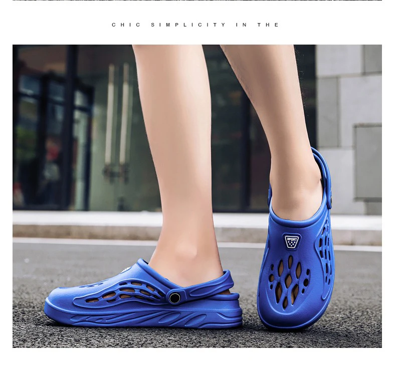 Summer Men Sandals Light EVA Men's Casual Shoes Hole Shoes Clogs Lovers Home Garden Outdoor Male Beach Flat Slippers Big Size 49