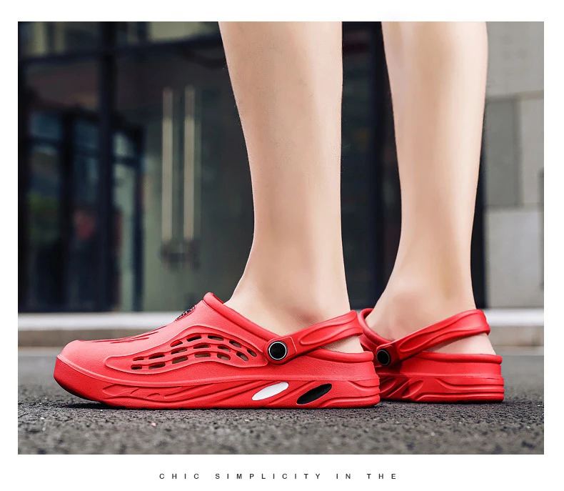 Summer Men Sandals Light EVA Men's Casual Shoes Hole Shoes Clogs Lovers Home Garden Outdoor Male Beach Flat Slippers Big Size 49