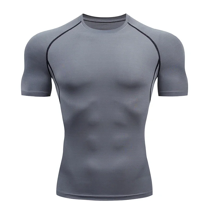 Men's UV Protection Rash Guard Surfing Diving Tee Tight Short Sleeve Swimwear Top Jellyfish Proof Swimming Floatsuit