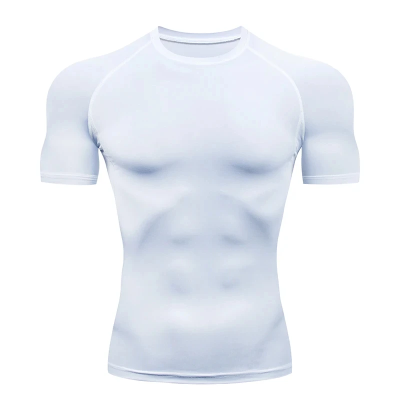 Men's UV Protection Rash Guard Surfing Diving Tee Tight Short Sleeve Swimwear Top Jellyfish Proof Swimming Floatsuit