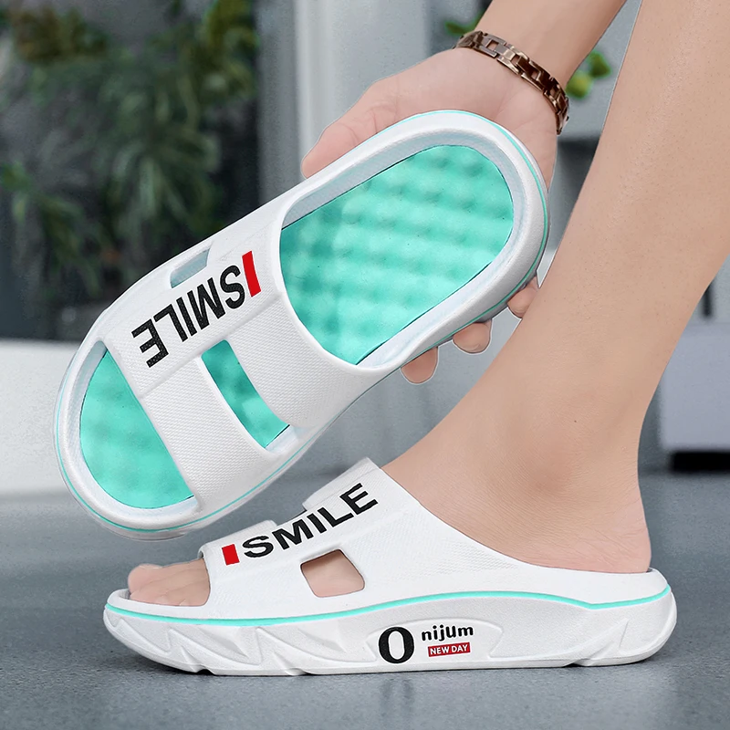 Summer New Men's Massage Slippers Indoor Outdoor Sandals Beach Men Casual Shoes Soft Slides Flip-flops Men Women Home Slippers