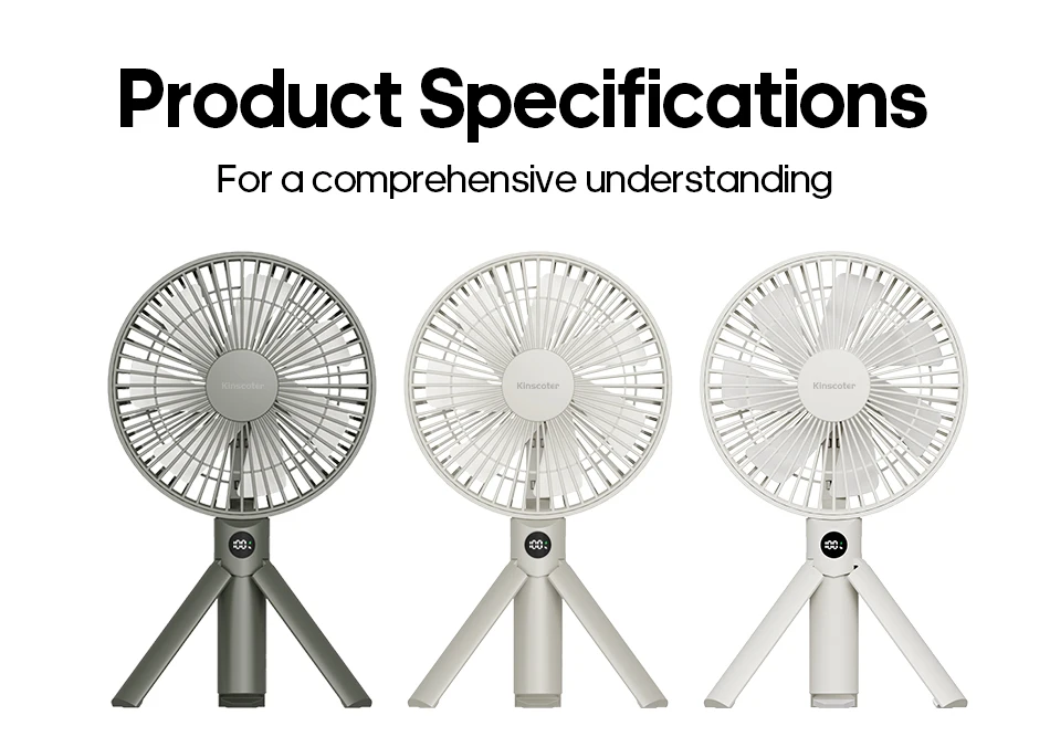New Portable Folding Handheld Fan 3000mAh Desktop Rechargeable Fan Angle Adjustable for Home Outdoor Travel Camping
