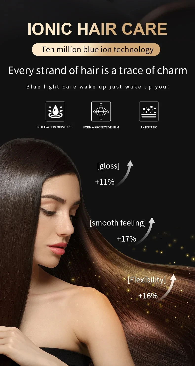 Salon Hair Dryer 2000W Professional Hot Cold Air Brush Negative Ionic Blow Dryer Strong Power 5th GearHairdryerblowdryerwithcomb