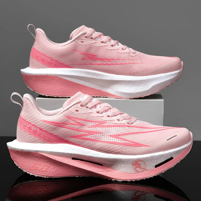 Running Shoes Men Sports Carbon Board Speciality Marathon Breathable Lightweight Women's Comfortable Athletic Nonskid Sneakers