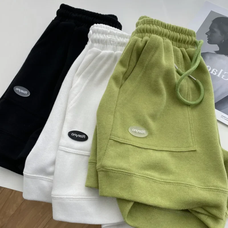 Women's Comfortable Loose Wide-legged Drawstring A Pants Slim Waist Slim Fit Casual Home Versatile Sports Shorts New