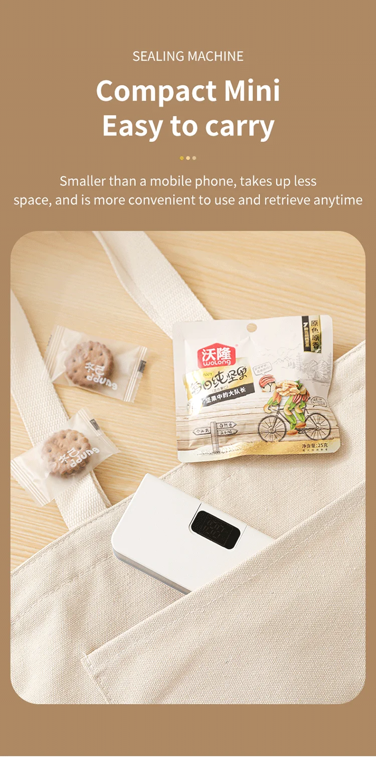 Plastic Bag Sealer Mini Heat Bag Sealing Machine Rechargeable Handheld Food Packaging Heat Sealer Thermal Bags Sealing Machine