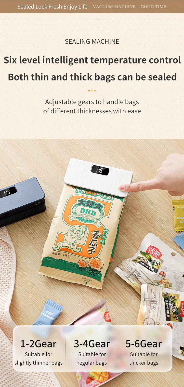 Plastic Bag Sealer Mini Heat Bag Sealing Machine Rechargeable Handheld Food Packaging Heat Sealer Thermal Bags Sealing Machine