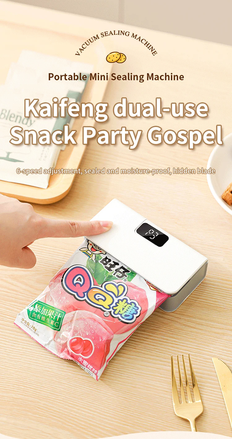 Plastic Bag Sealer Mini Heat Bag Sealing Machine Rechargeable Handheld Food Packaging Heat Sealer Thermal Bags Sealing Machine