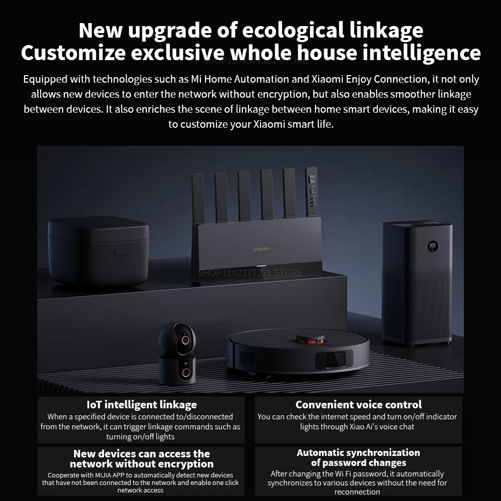 New Xiaomi Router BE6500 WiFi 7 6500M Full 2.5G Network Port 4-core Qualcomm Processor loT Smart Linkage Network Security Home -