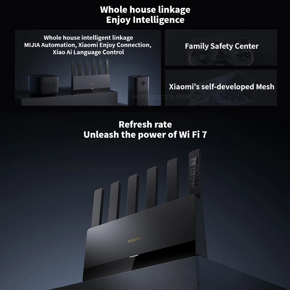 New Xiaomi Router BE6500 WiFi 7 6500M Full 2.5G Network Port 4-core Qualcomm Processor loT Smart Linkage Network Security Home -