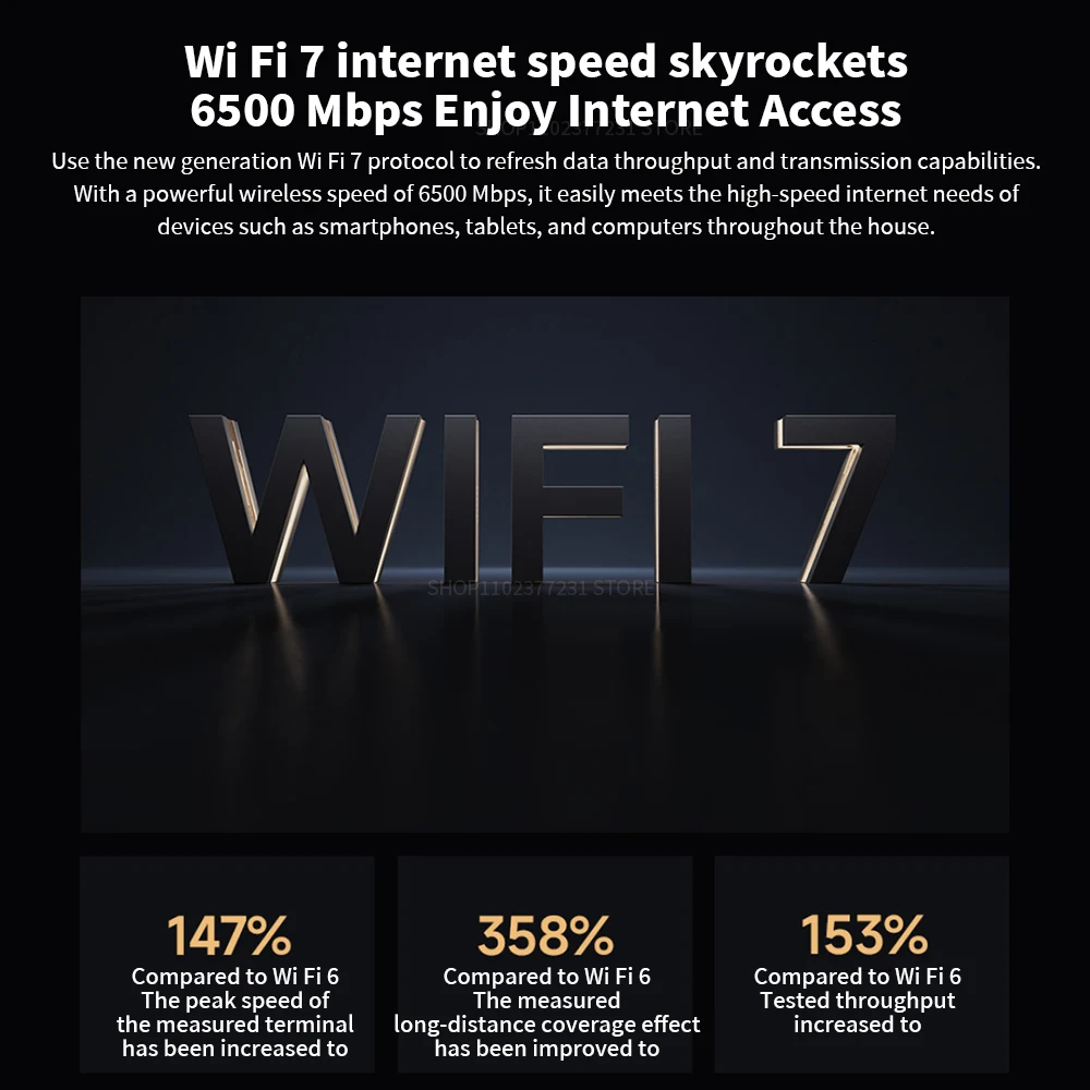 New Xiaomi Router BE6500 WiFi 7 6500M Full 2.5G Network Port 4-core Qualcomm Processor loT Smart Linkage Network Security Home -