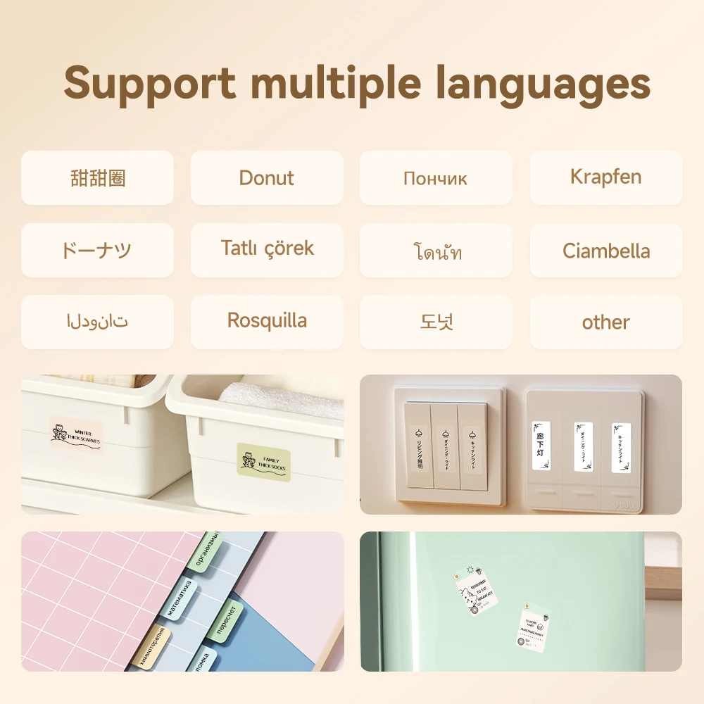 Niimbot D110 Mini Handheld Thermal Label Maker Wireless Sticker Machine Inkless Pocket with Label Sticker for Home Office