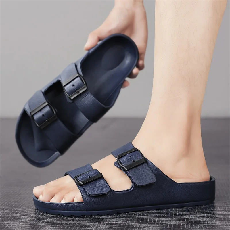 Summer Adjustable Soft Slides Slippers For Men Flat EVA Slippers Lightweight Anti Slip Slippers Size 34-47 48 49  Dropshipping