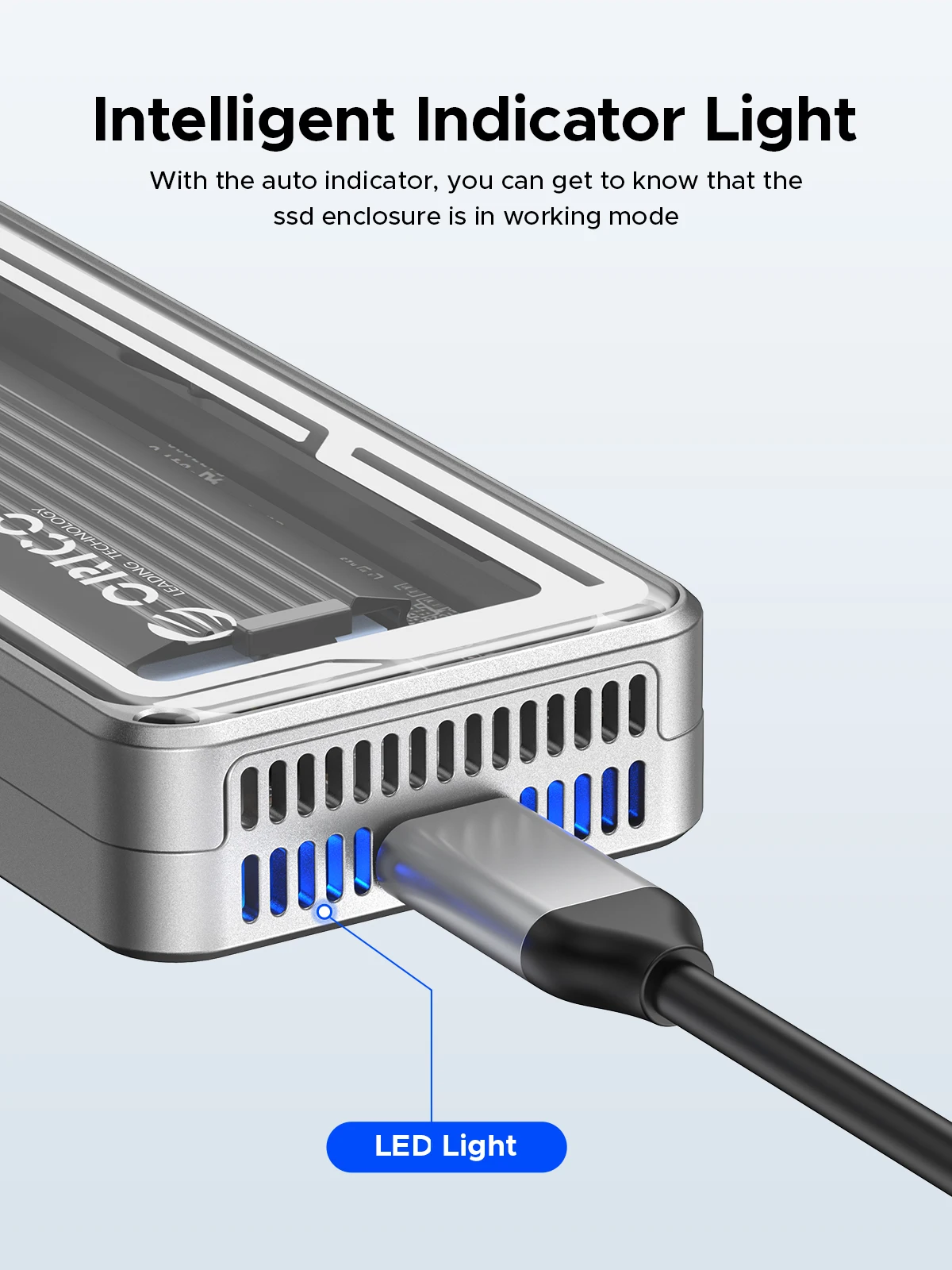 ORICO 40Gbps USB4 M.2 SSD Enclosure 8TB with with Cooling Fan PCIe4.0 NVME Enclosure Aluminum Compatible Thunderbolt 3/4 for Mac