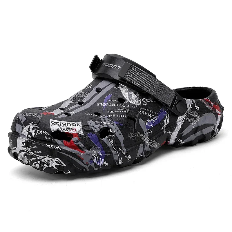 Plus Size Summer Men Sandals Clogs Outdoor Garden Clogs Hole Shoes Male Casual Shoes Water Shoes Comfort Home Soft Slippers