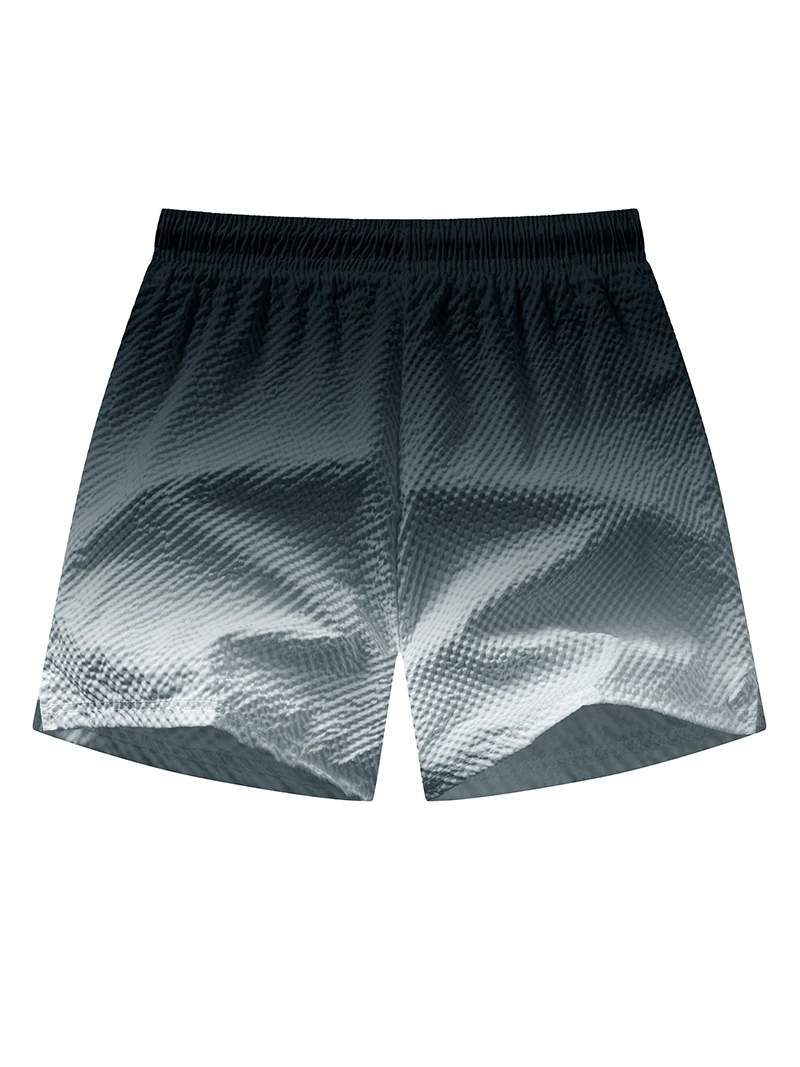 Men's Seersucker Beach Shorts with Mesh Liner Summer Casual Board Shorts with Zipper Pockets Quick Dry Swim Shorts Swim Trunks