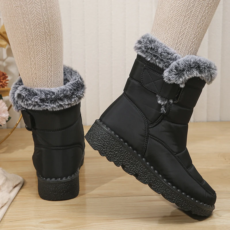 2026 Waterproof Snow Boots for Women Winter Shoes Faux Fur Plush Ankle Boots Woman Plus Size Non-Slip Warm Cotton Botas Mujer