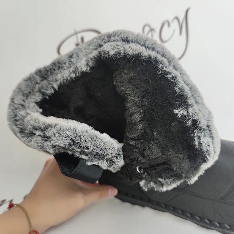 2026 Waterproof Snow Boots for Women Winter Shoes Faux Fur Plush Ankle Boots Woman Plus Size Non-Slip Warm Cotton Botas Mujer