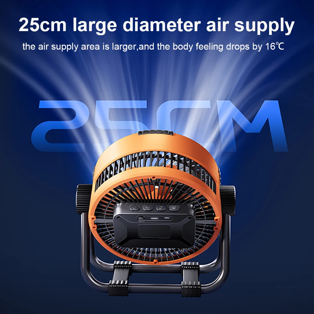 Camping Fan 20000mAh Rechargeable Battery Wireless Portable Outdoor Camping Fan Tent Ceiling Fan with Hook and LED AirCirculator