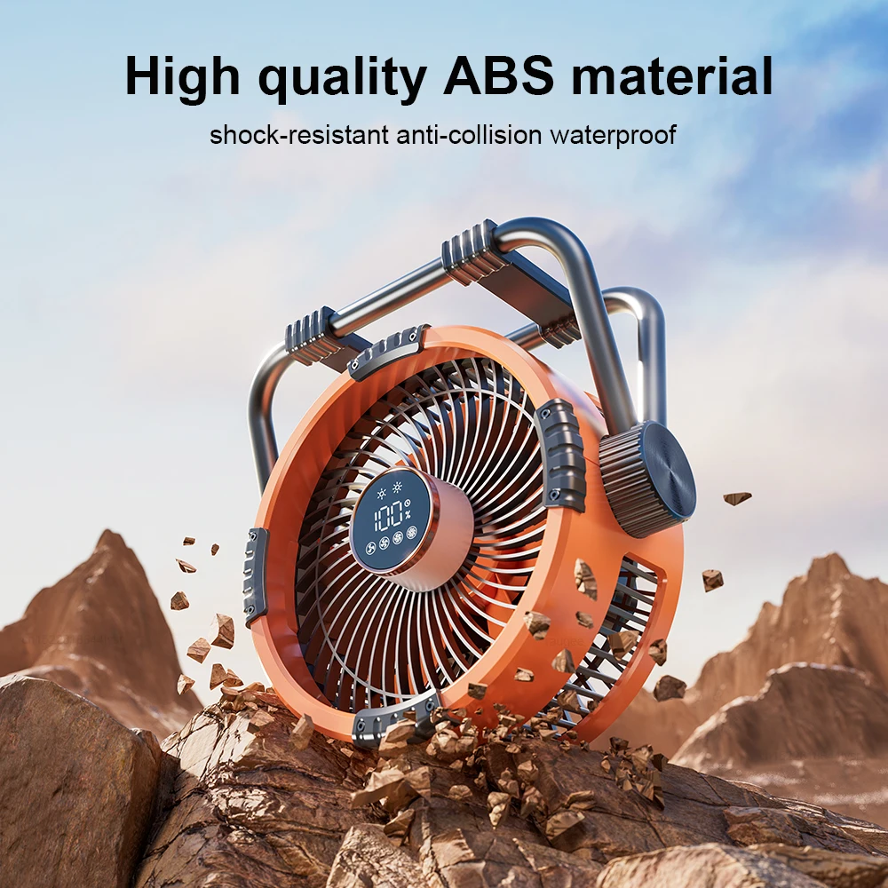 Camping Fan 20000mAh Rechargeable Battery Wireless Portable Outdoor Camping Fan Tent Ceiling Fan with Hook and LED AirCirculator