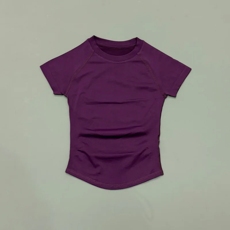 Women Sports T-Shirt Round Neck Short Sleeve Breathable Stretchy Tops Gym Fitness Yoga Running Workout Casual Athletic Shirts