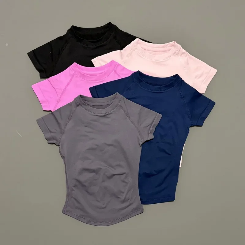 NCOYOE Sports Short Sleeve Top Women Seamless Yoga Clothing Lightweight Running T Shirt Slim Fit Gym Fitness Active Top Tee
