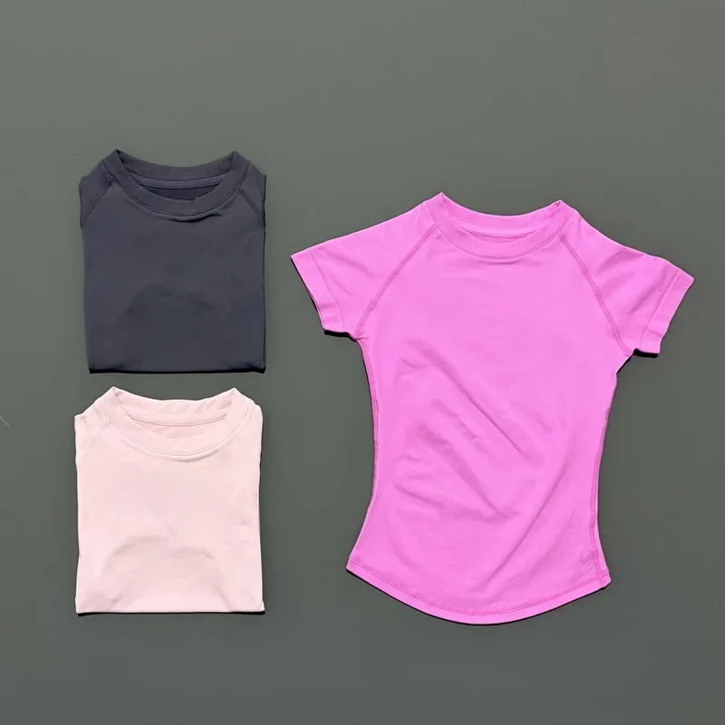 NCOYOE Sports Short Sleeve Top Women Seamless Yoga Clothing Lightweight Running T Shirt Slim Fit Gym Fitness Active Top Tee