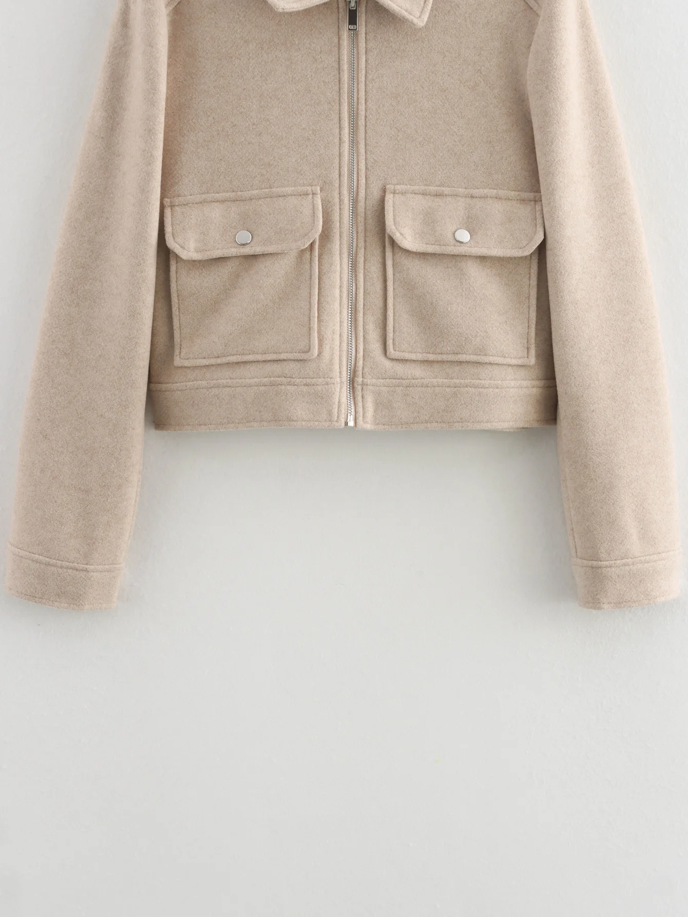 SLTNX Women's Zipper Jacket Coat New Winter Long Sleeve Pocket Outerwear Coat Short Street Elegant Women's Jacket