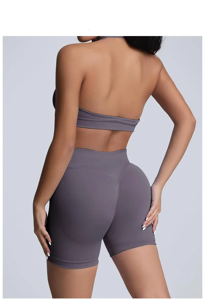 HISTELLO Sports Shorts 4.5‘’ High Waist Women Yoga Workout Shorts Seamless Leggings Stretch Fitness Sweatpants Gym Short