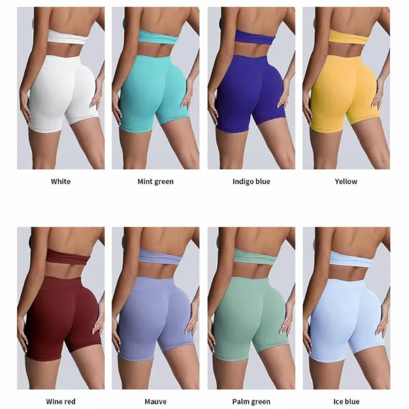 HISTELLO Sports Shorts 4.5‘’ High Waist Women Yoga Workout Shorts Seamless Leggings Stretch Fitness Sweatpants Gym Short