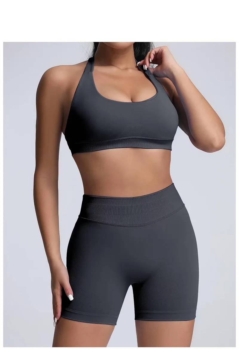 HISTELLO Sports Shorts 4.5‘’ High Waist Women Yoga Workout Shorts Seamless Leggings Stretch Fitness Sweatpants Gym Short