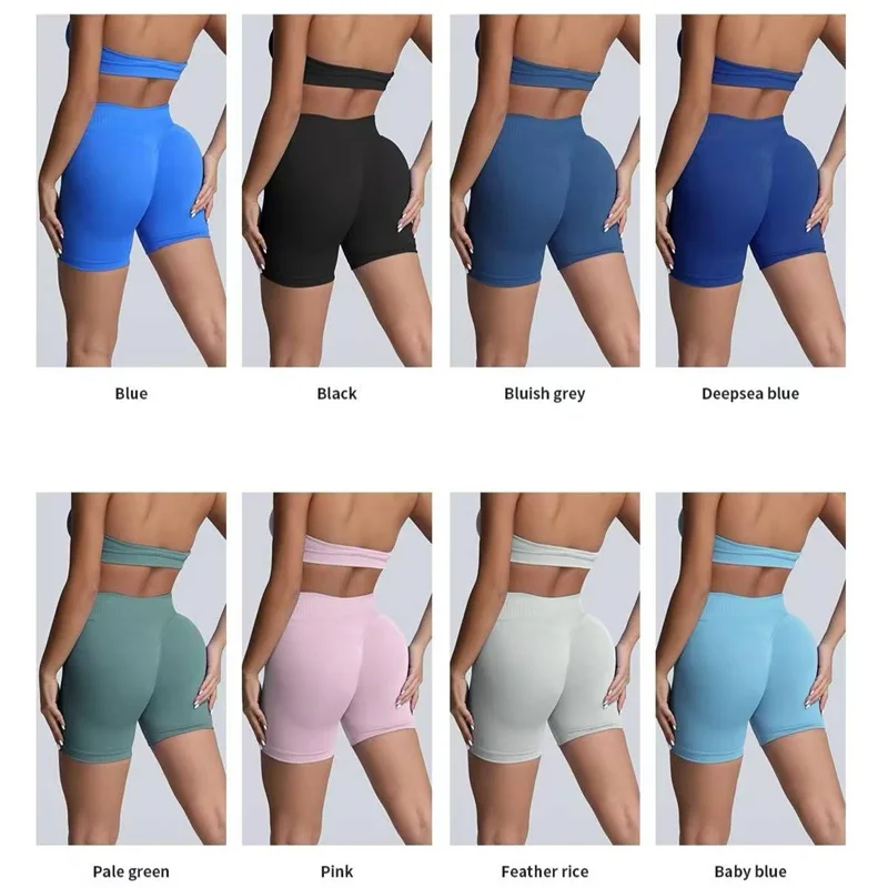 HISTELLO Sports Shorts 4.5‘’ High Waist Women Yoga Workout Shorts Seamless Leggings Stretch Fitness Sweatpants Gym Short