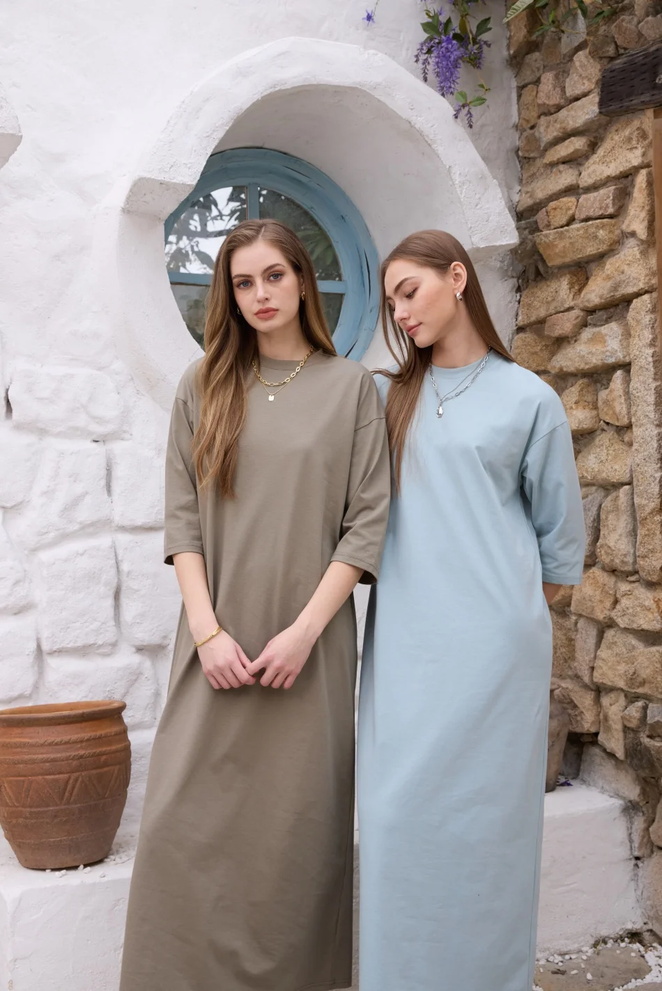 AS SS26 oversize loose T-shirt dress + V neck T-shirt + skirt set casual style woman clothes