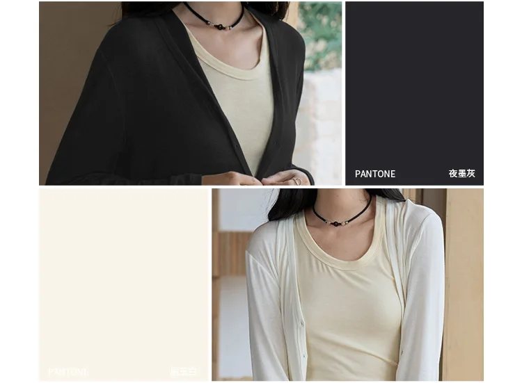 Spring Summer V Neck Cardigan For Women Silk Wool Skin-friendly Knitwear Lightweight Buttoned Coat