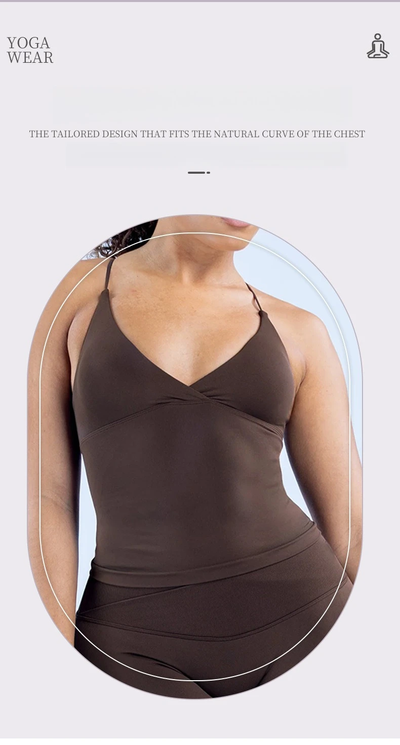 Women Seamless Cross Sports Vest Gym Yoga Tops with Padded Sexy Backless Workout Fitness Camisole Running Sports Tops Summer