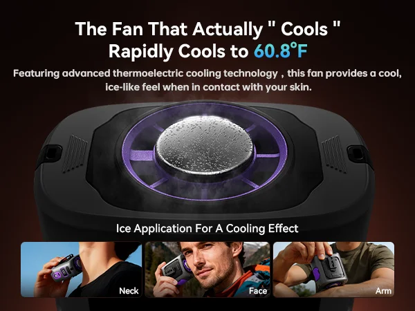 MUXNW Ventilador Waistban Rechargeable Clip-On Waist Fan with Ice Cooling Plate, 8000mAh Portable Hands-free Belt Fan for Campin