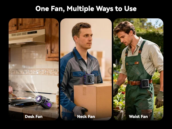 MUXNW Ventilador Waistban Rechargeable Clip-On Waist Fan with Ice Cooling Plate, 8000mAh Portable Hands-free Belt Fan for Campin