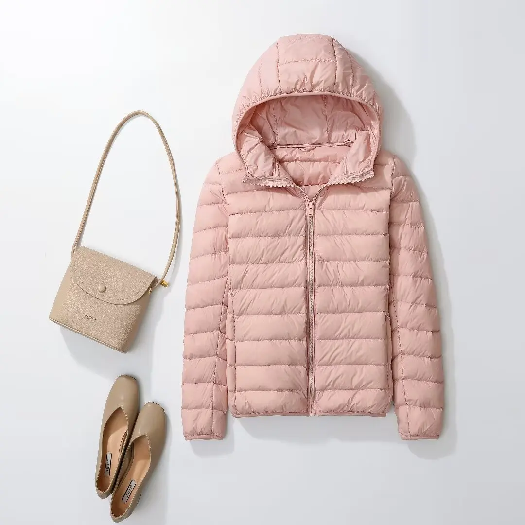 Women Puffer Jacket 15 Colors Plus Size 5XL 6XL 7XL 2025 New Spring Autumn Female Ultra Lightweight Packable Hooded Down Coats
