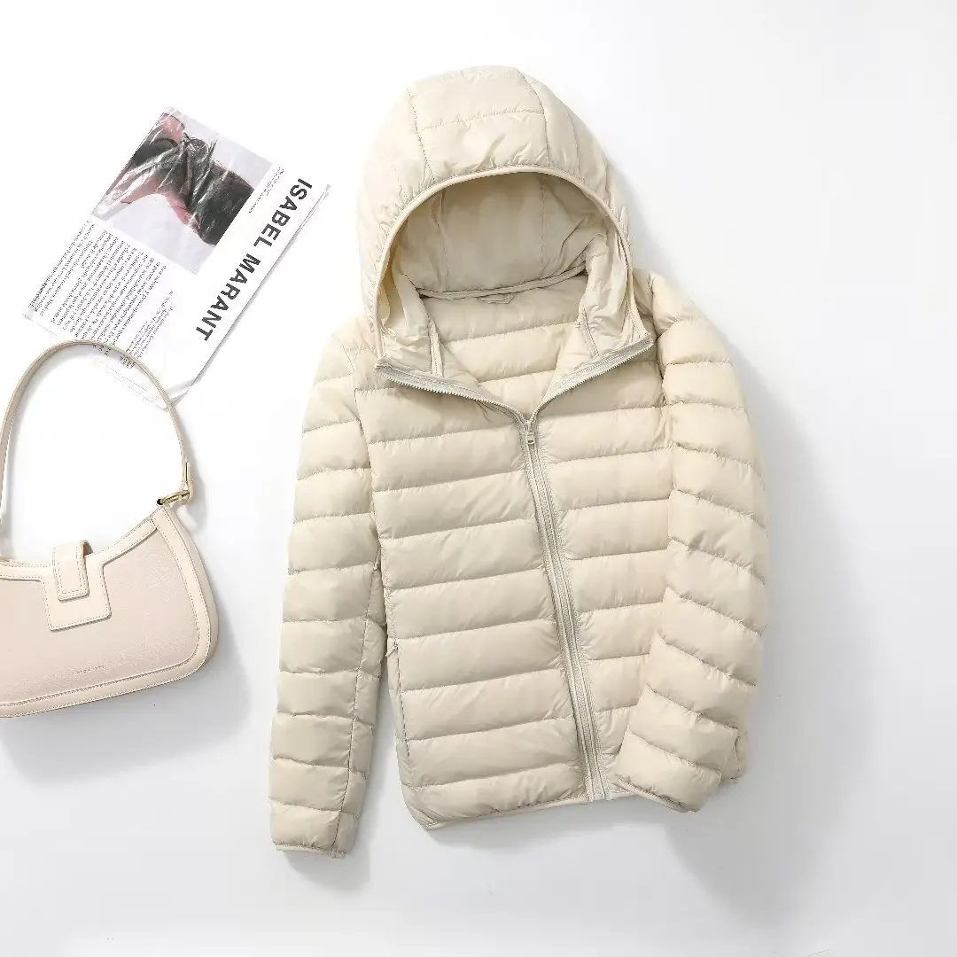 Women Puffer Jacket 15 Colors Plus Size 5XL 6XL 7XL 2025 New Spring Autumn Female Ultra Lightweight Packable Hooded Down Coats