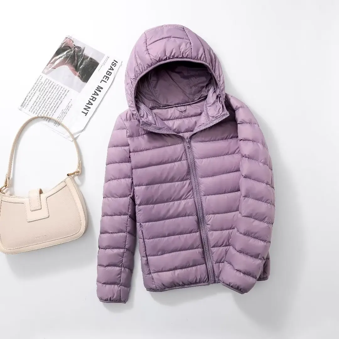 Women Puffer Jacket 15 Colors Plus Size 5XL 6XL 7XL 2025 New Spring Autumn Female Ultra Lightweight Packable Hooded Down Coats