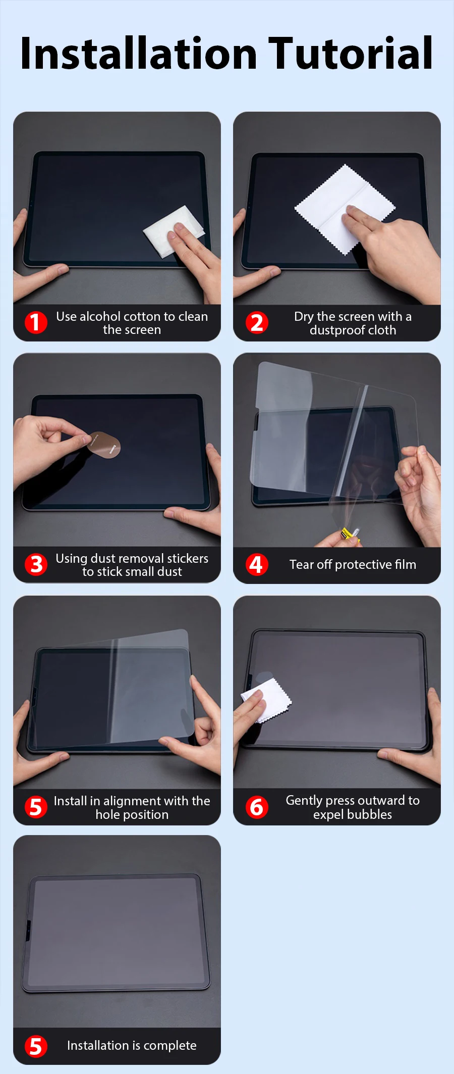 Tempered Glass For Ipad Pro 13 M5 M4 2025 12.9 Air 11 5 4 3 2 M3 M2 Screen Protector A16 10 9 9th 10th Generacion Mini 7 6 Film