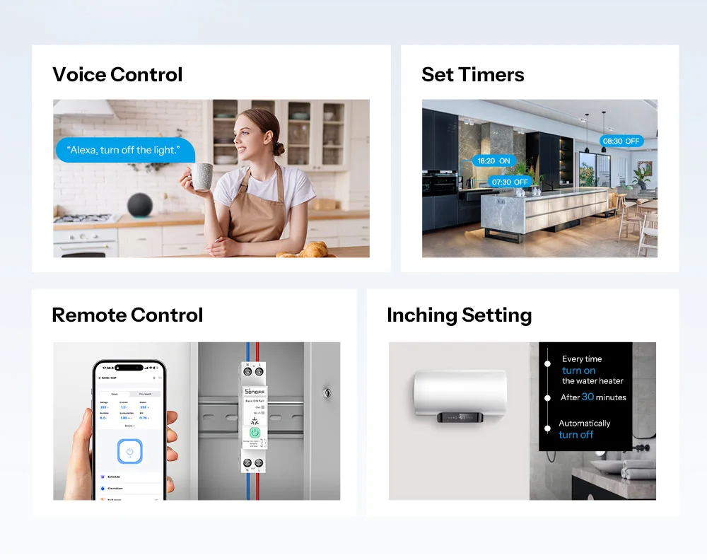 SONOFF BASIC-1GSP Basic Single-Channel DIN Rail Switch Matter WiFi Energy Consumption Monitoring Overload Protection Up to 32A