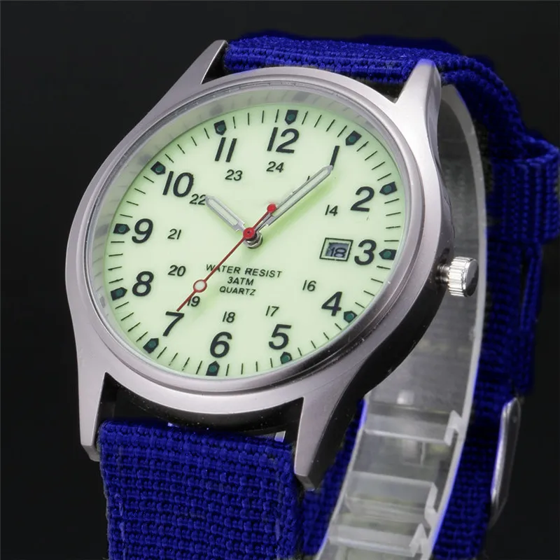 Boys Brand Cheap Watches Men Fashion Casual Nylon Band Sports Army Gifts Date Quartz Wrist Watch Fluorescent Relogio Masculino