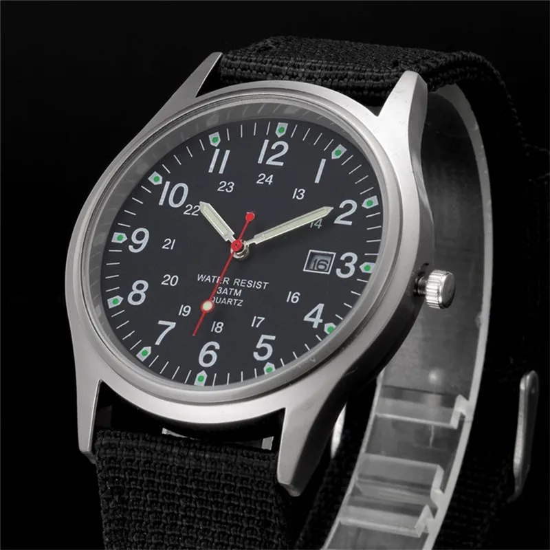 Boys Brand Cheap Watches Men Fashion Casual Nylon Band Sports Army Gifts Date Quartz Wrist Watch Fluorescent Relogio Masculino