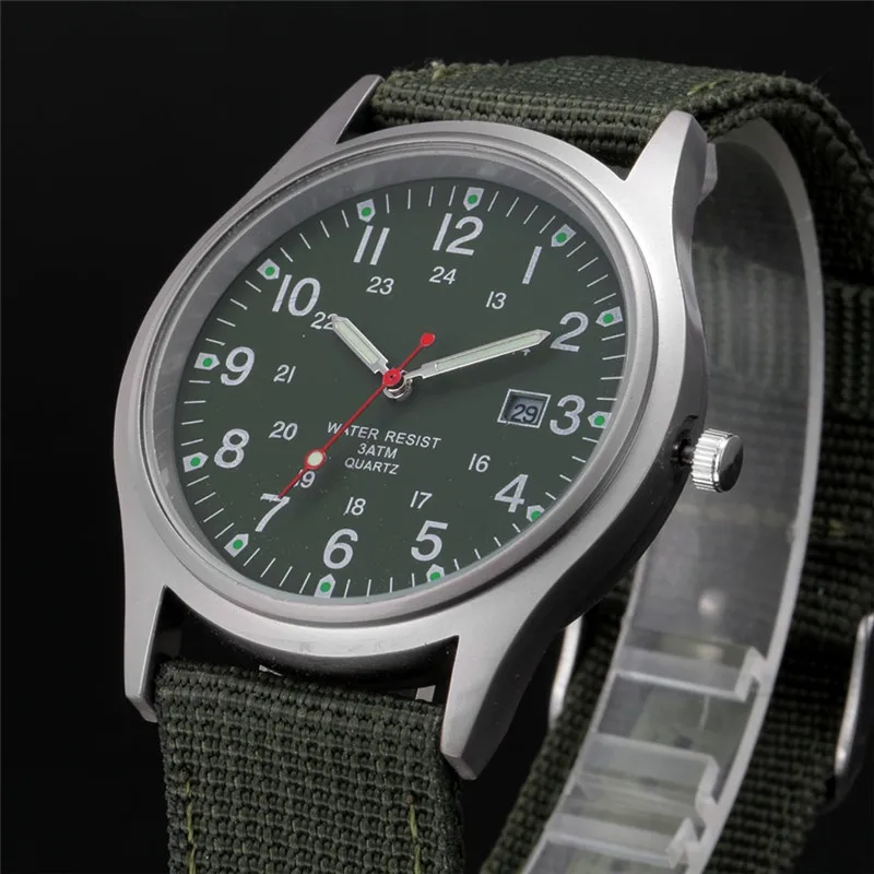 Boys Brand Cheap Watches Men Fashion Casual Nylon Band Sports Army Gifts Date Quartz Wrist Watch Fluorescent Relogio Masculino