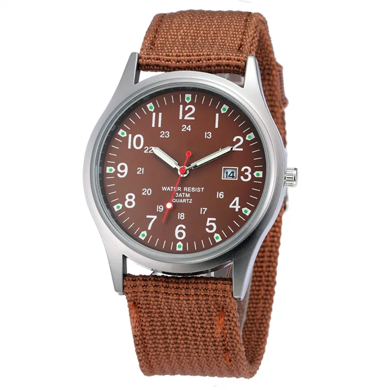 Boys Brand Cheap Watches Men Fashion Casual Nylon Band Sports Army Gifts Date Quartz Wrist Watch Fluorescent Relogio Masculino