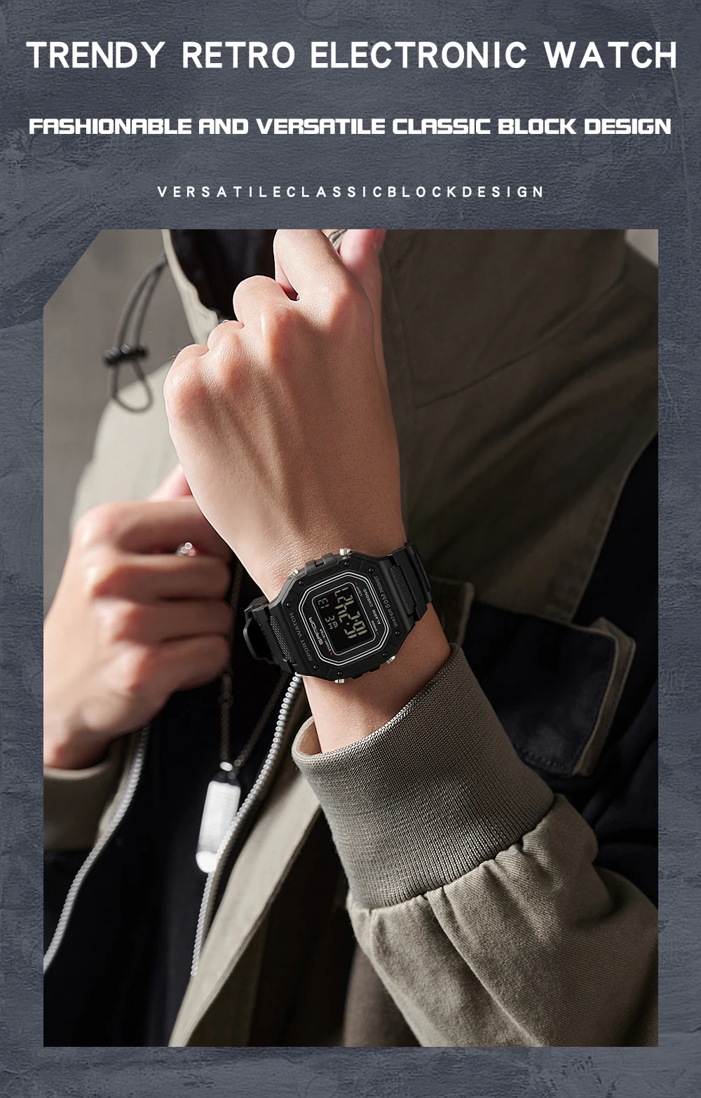 SANDA 2156 Fashion Mens Watch Military Water Resistant Sport Watches Army Big Dial Led Digital Wristwatches Stopwatches For Male