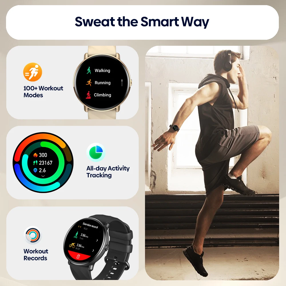 Zeblaze GTR 3 Pro Voice Calling Smart Watch 1.43" AMOLED Display 316L Stainless Steel Frame Fitness Tracking Smartwatch