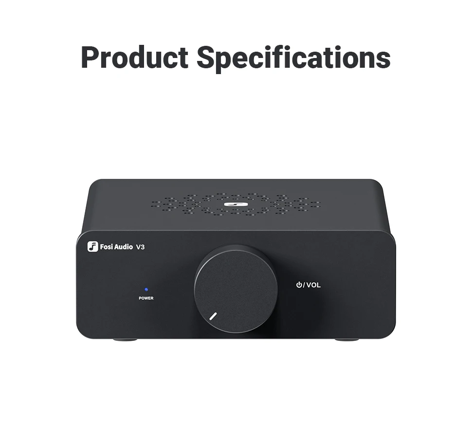 Fosi Audio V3 Stereo Power Amplifier 300W *2 TPA3255 Class D Mini Amp 2 Channel Audio Amplifier for Subwoofer Passive Bookshelf
