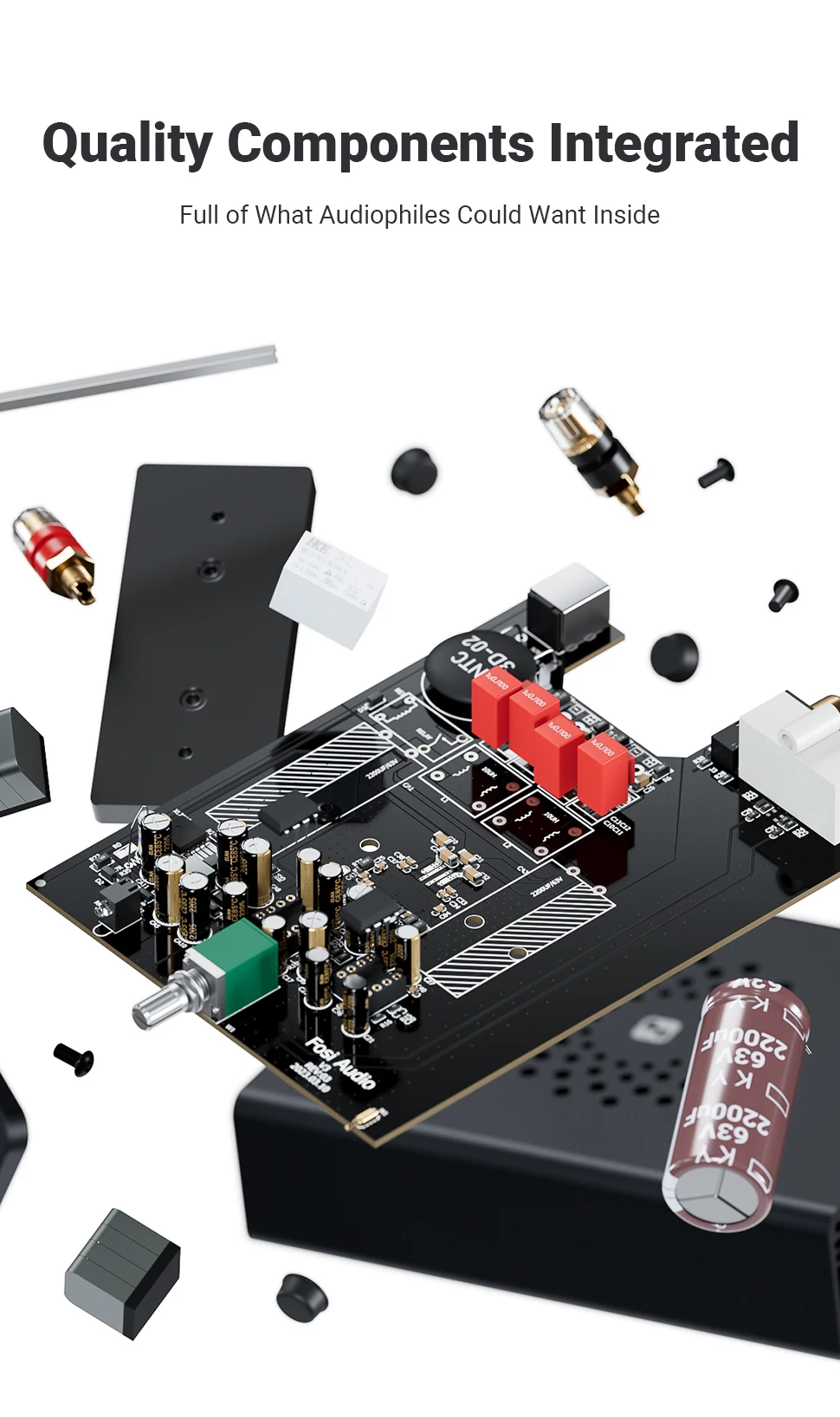 Fosi Audio V3 Stereo Power Amplifier 300W *2 TPA3255 Class D Mini Amp 2 Channel Audio Amplifier for Subwoofer Passive Bookshelf